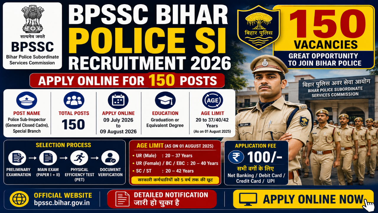 BPSSC Bihar Police SI Recruitment 2026