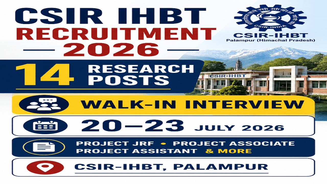 CSIR IHBT Recruitment 2026