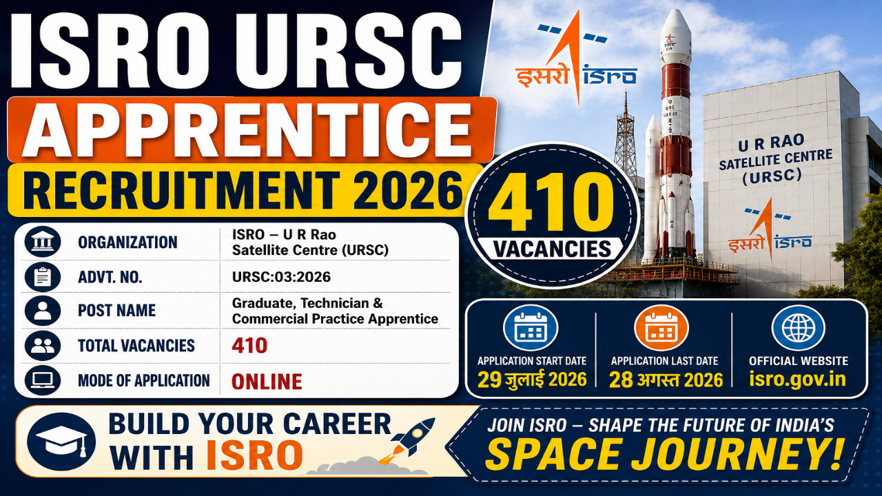 ISRO URSC Apprentice Recruitment 2026
