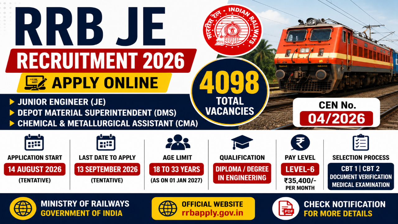 RRB JE Recruitment 2026