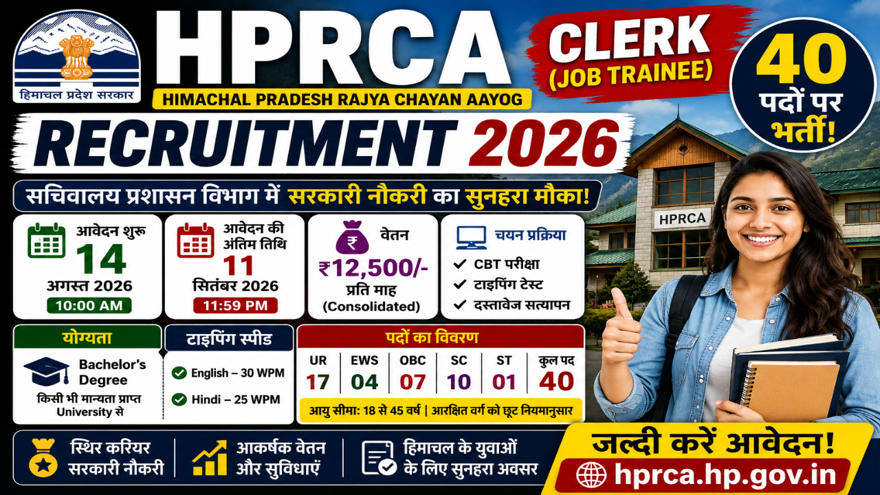 HPRCA Clerk Recruitment 2026