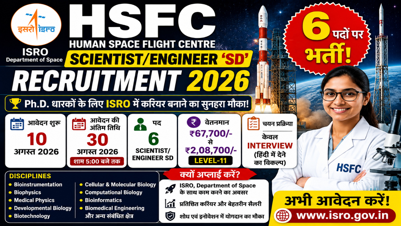 HSFC Scientist/Engineer SD Recruitment 2026