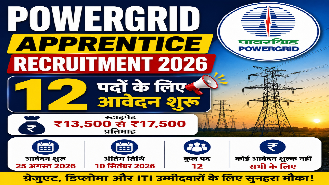 POWERGRID Apprentice Recruitment 2026