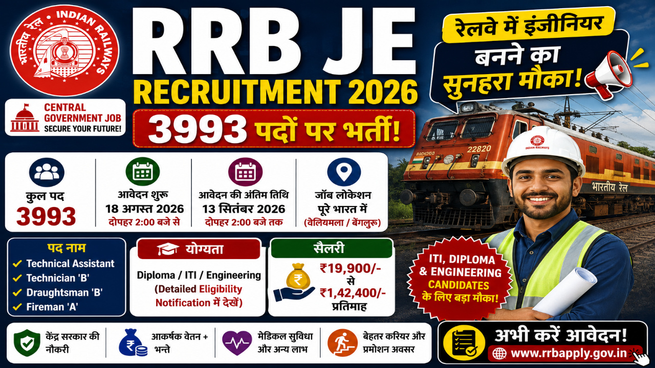 RRB JE Recruitment 2026
