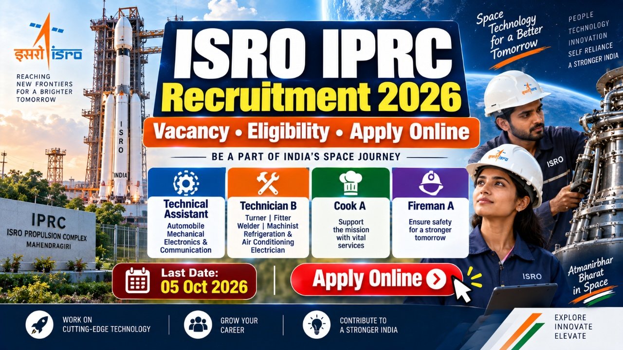 ISRO IPRC Recruitment 2026: Vacancy, Eligibility and Apply Online